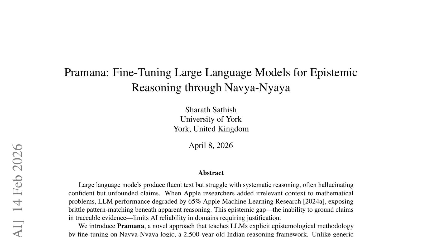 Pramana: Navya-Nyaya를 통해 인식론적 추론을 위한 대규모 언어 모델 미세 조정