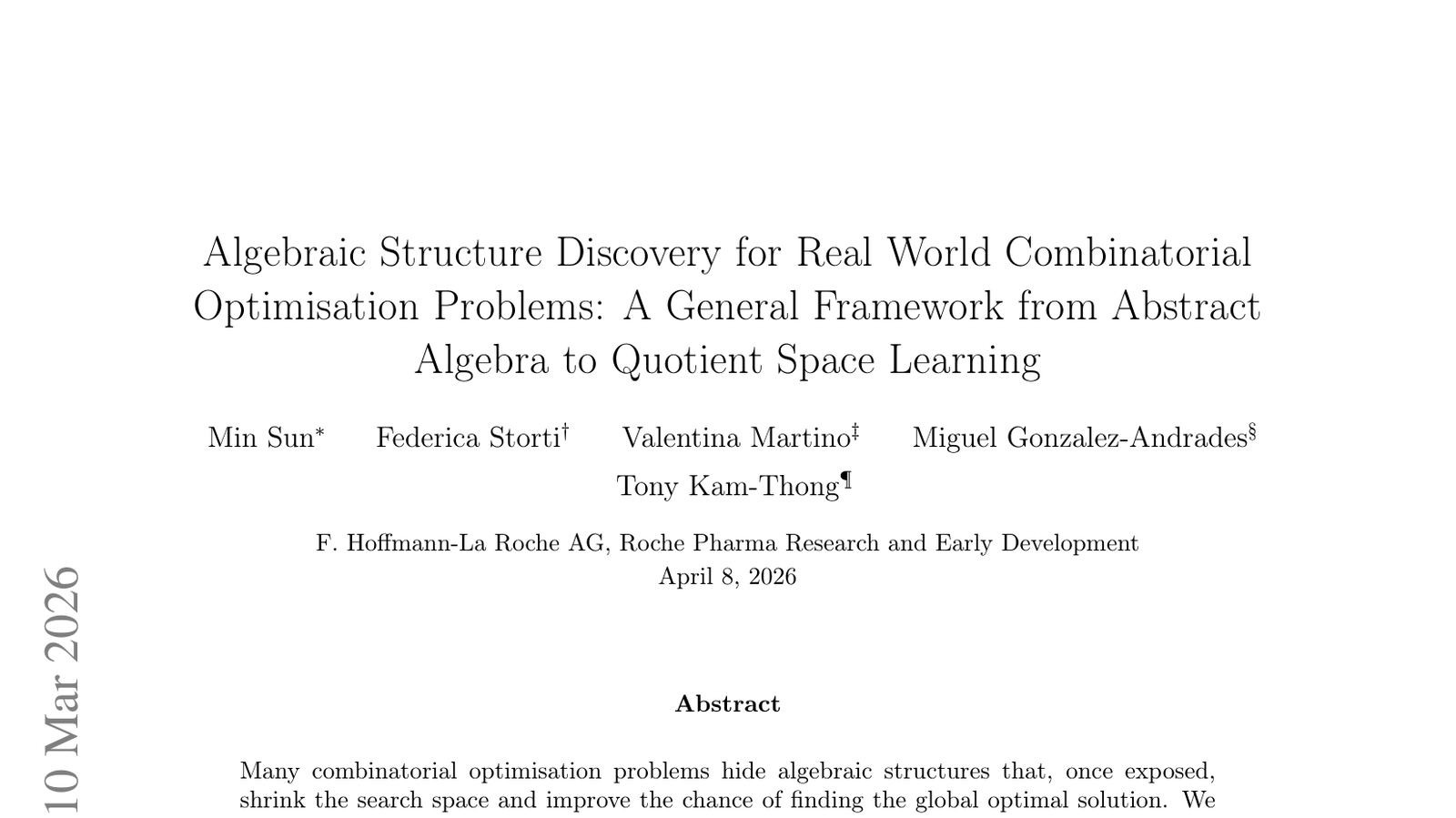 실세계 조합 최적화 문제 해결을 위한 대수 구조 발견: 추상 대수학에서 몫 공간 학습까지